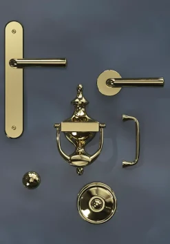 Heurtoir de porte extérieur Tudy effet laiton doré H.180 mm x l.97 mm-GoodHome Online