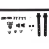 Kit de porte coulissante système galandage avec porte épaisseur 20-25 mm largeur max. 0,9 m charge max. 20 Kg acier noir-Homcom Clearance