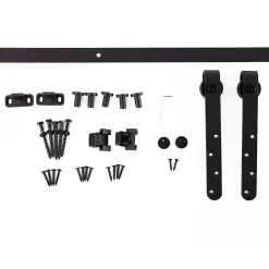 Kit de porte coulissante système galandage avec porte épaisseur 20-25 mm largeur max. 0,9 m charge max. 20 Kg acier noir-Homcom Clearance