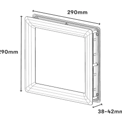 Hublot pour porte de garage carré en PVC blanc l.29 x H.29 cm-GoodHome Sale