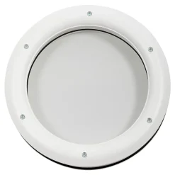 Hublot pour porte de garage circulaire en PVC blanc Ø.31,8 x H.31,8 cm-GoodHome Outlet