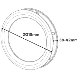 Hublot pour porte de garage circulaire en PVC blanc Ø.31,8 x H.31,8 cm-GoodHome Outlet