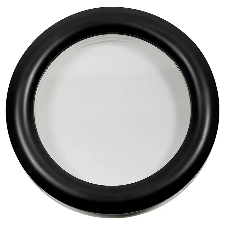 GoodHome Hublot pour porte de garage circulaire en PVC noir Ø.31,8 x H.31,8 cm