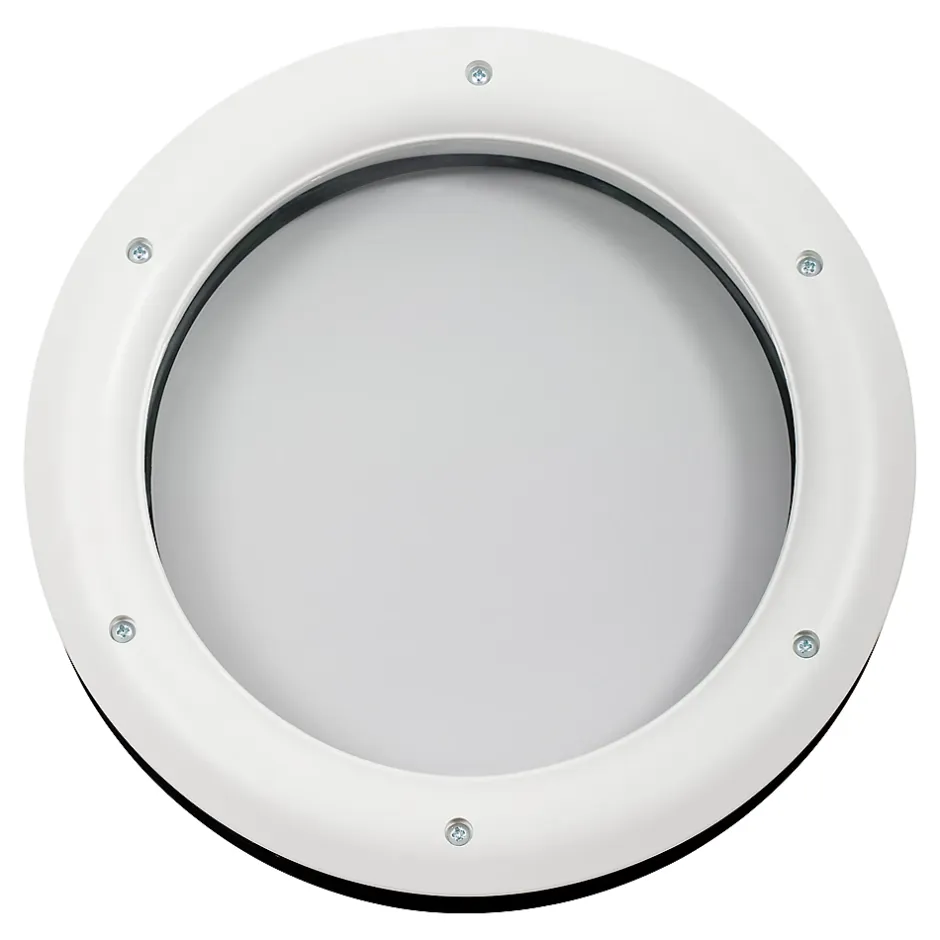 GoodHome Hublot pour porte de garage circulaire en PVC noir Ø.31,8 x H.31,8 cm