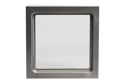 GoodHome Hublot pour porte de garage carré en acier inoxydable argenté l.28,4 x H.28,4 cm