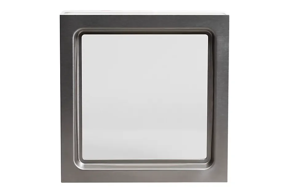 GoodHome Hublot pour porte de garage carré en acier inoxydable argenté l.28,4 x H.28,4 cm