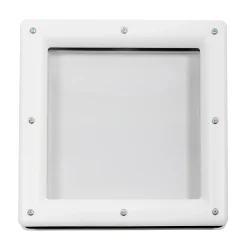 GoodHome Hublot pour porte de garage carré en acier inoxydable argenté l.28,4 x H.28,4 cm