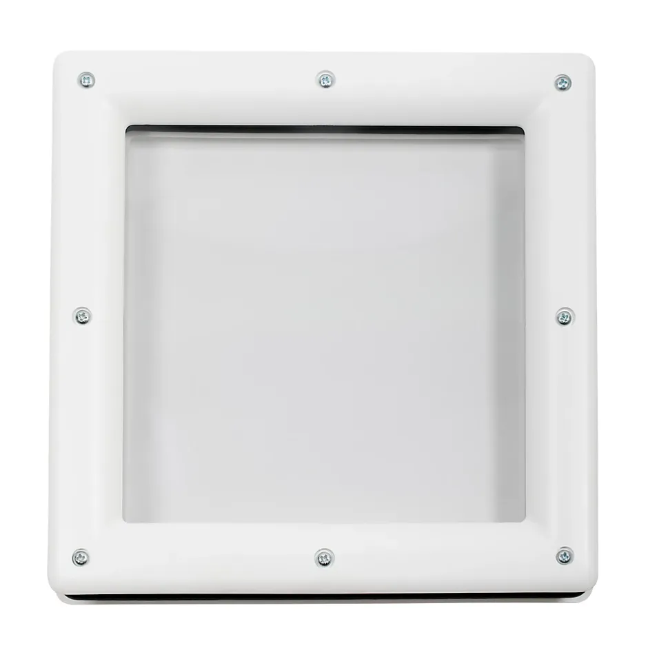 GoodHome Hublot pour porte de garage carré en acier inoxydable argenté l.28,4 x H.28,4 cm