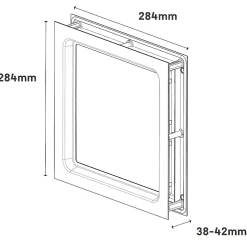 GoodHome Hublot pour porte de garage carré en acier inoxydable argenté l.28,4 x H.28,4 cm