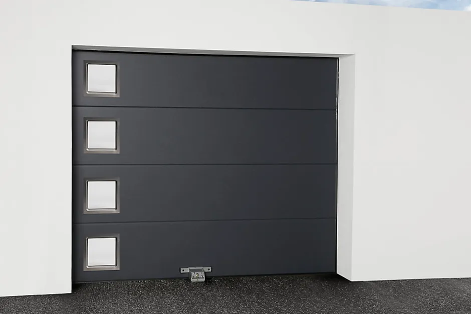 GoodHome Hublot pour porte de garage carré en acier inoxydable argenté l.28,4 x H.28,4 cm