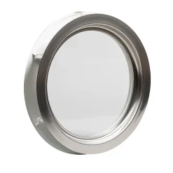 GoodHome Hublot pour porte de garage circulaire en acier inoxydable argenté Ø.30,5 x H.30,5 cm