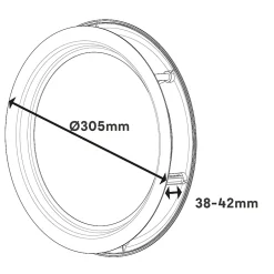 GoodHome Hublot pour porte de garage circulaire en acier inoxydable argenté Ø.30,5 x H.30,5 cm