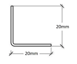 Ilcom Profilé décoratif Li Angle intérieur en acier inoxydable Cuivre satiné - 20 mm x 2700 mm x 0,65 ep.