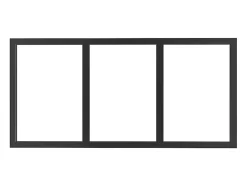 Vente-unique Imposte atelier en aluminium thermolaqué - L83 x H40 cm - Noir - BAYVIEW