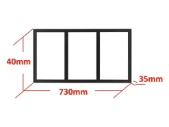 Vente-unique Imposte atelier en aluminium thermolaqué - L73 x H40 cm - Noir - BAYVIEW