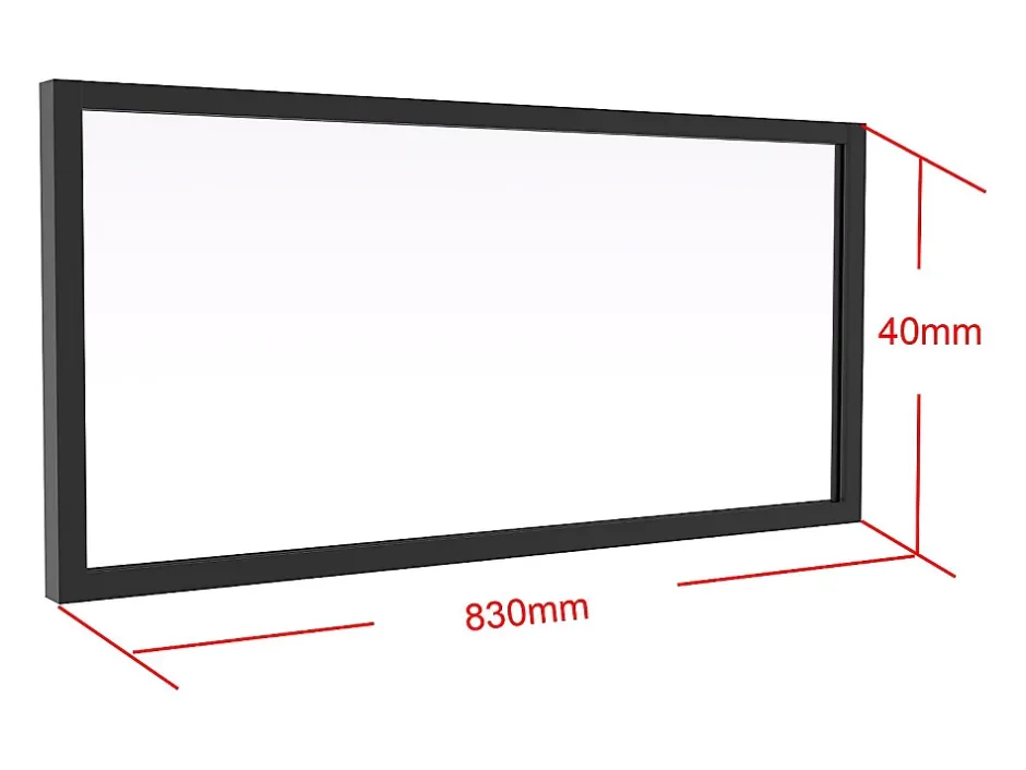 Vente-unique Imposte atelier en aluminium thermolaqué - L83 x H40 cm - Noir - SENECA