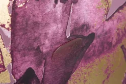 Impression sur toile violet feuilles cm 80x3x120-Mauro Ferretti New