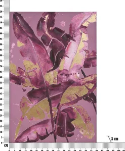 Impression sur toile violet feuilles cm 80x3x120-Mauro Ferretti New
