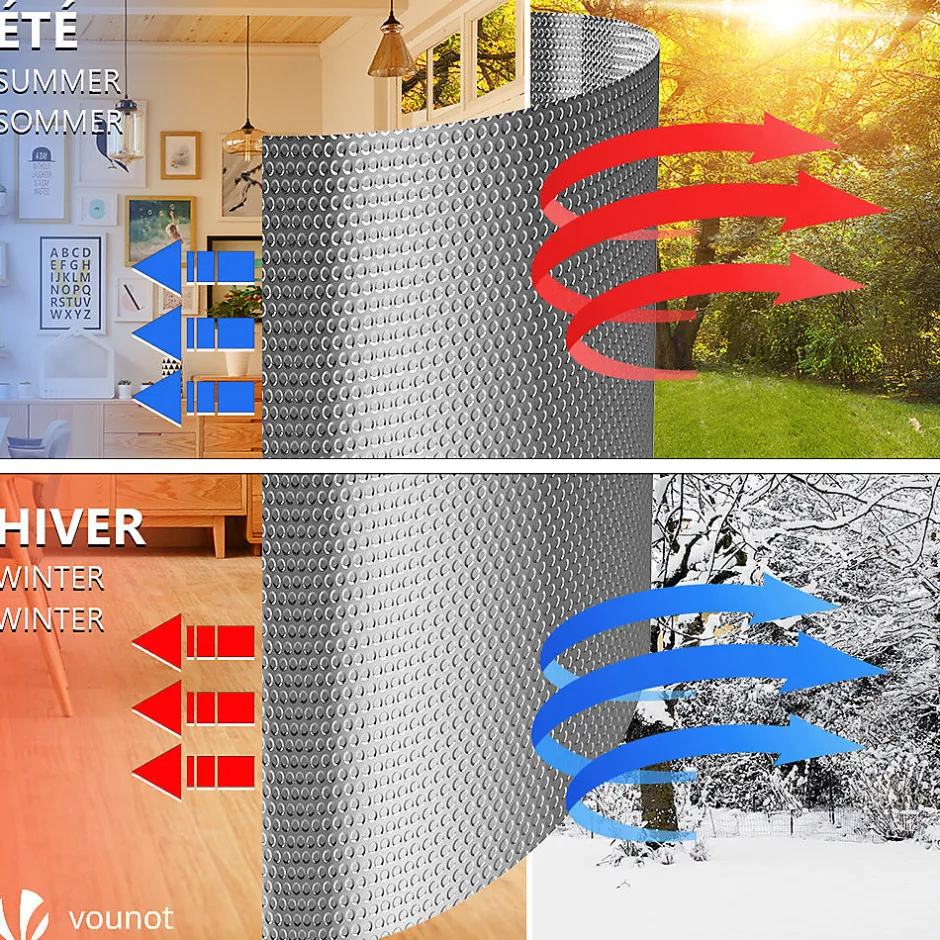 Isolant thermique a bulle double couche aluminium radiateur reflecteur 1x10m-Vounot Online