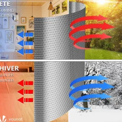 Isolant thermique a bulle double couche aluminium radiateur reflecteur 0.6x10m-Vounot Clearance