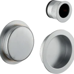 Jeu de poignées cuvette rondes - - Chromé-Thirard