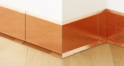 Ilcom Jeu FI en acier inoxydable pour plinthe Cuivre satiné - 60mm x 30mm x 12mm