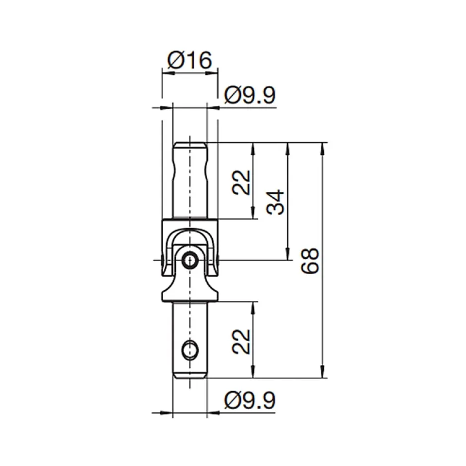 Joint de Cardan, D.9,9 mm, Acier, Genouillère pour Manivelle de Volet Roulant-Geiger Discount