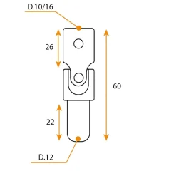 Geiger Joint de Cardan, D.12, Sortie D.10, Angle 45, Acier Nickelé, Genouillère pour Volet Roulant