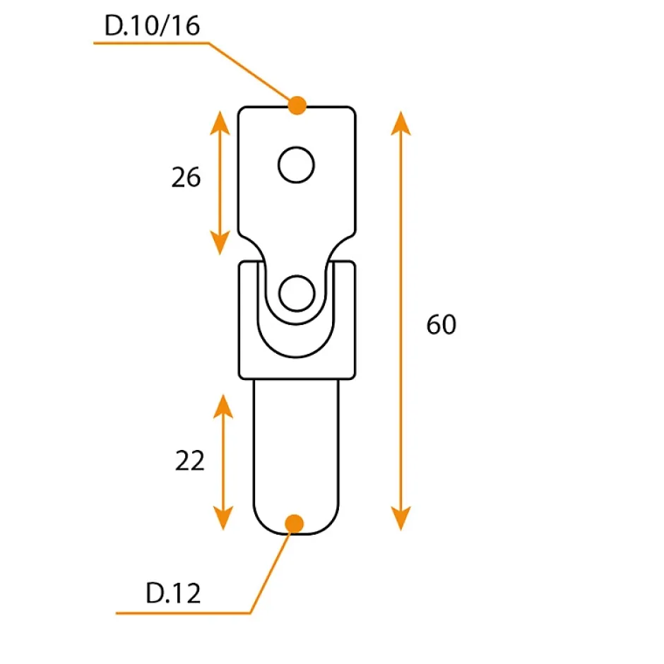 Geiger Joint de Cardan, D.12, Sortie D.10, Angle 45, Acier Nickelé, Genouillère pour Volet Roulant
