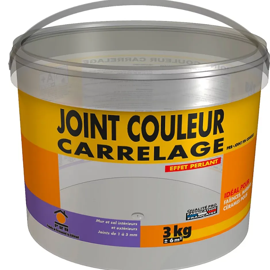 Joint de Carrelage Fin A16 Gris Clair 3kg - Finition Esthétique, Haute Résistance à lEau et à lAbrasion - Intérieur / Extérieur-Prb