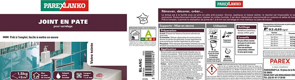 Parexlanko Joint en pâte 1,5 kg acier