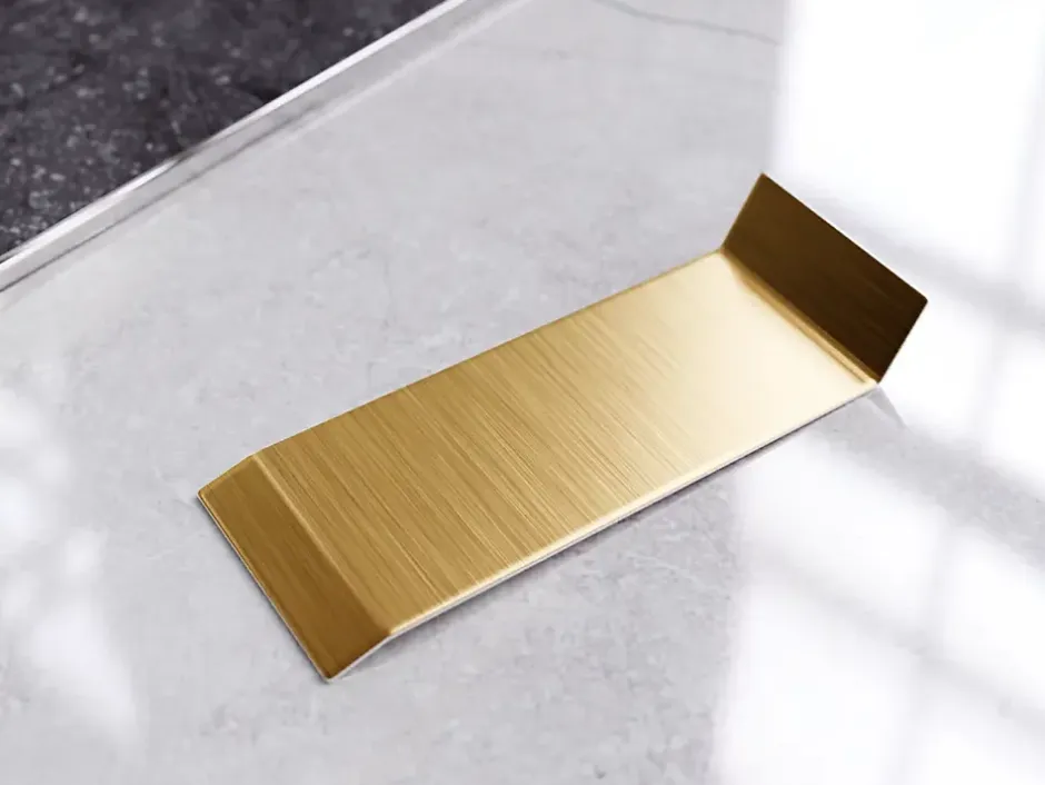 Joint FI en acier inoxydable pour plinthe Or satiné - 100mm x 30mm x 12mm-Ilcom Hot