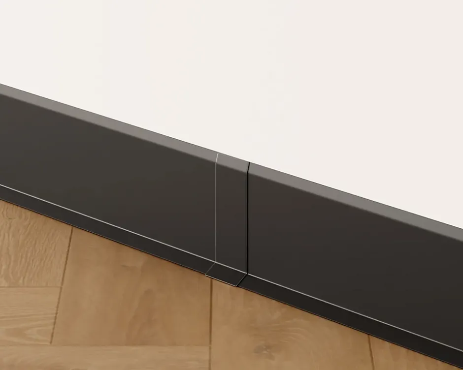 Joint FI en acier inoxydable pour plinthe Noir mat - 80mm x 30mm x 12mm-Ilcom Sale
