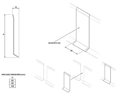 Ilcom Joint FI en acier inoxydable pour plinthe Cuivre poli - 100mm x 30mm x 12mm