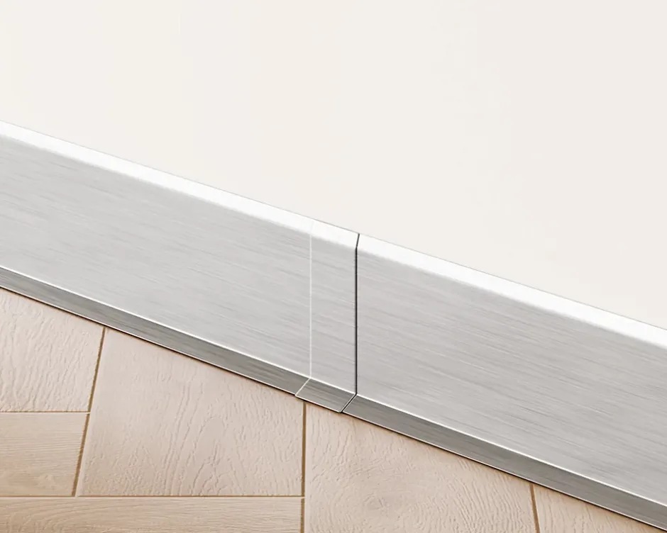 Joint FI en acier inoxydable pour plinthe Argent satiné - 60mm x 30mm x 12mm-Ilcom