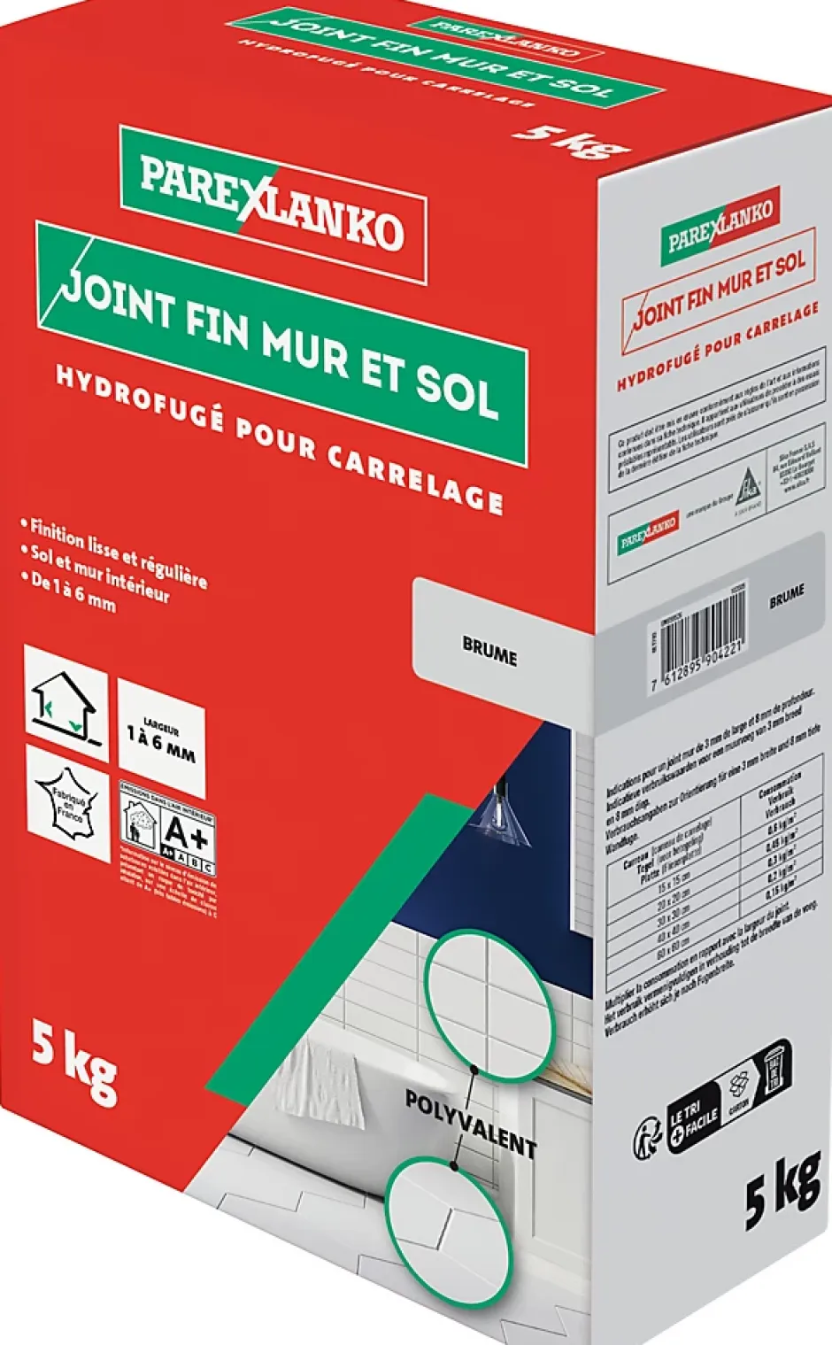 Joint fin pour carrelage mur et sol brume 5 kg-Parexlanko Sale
