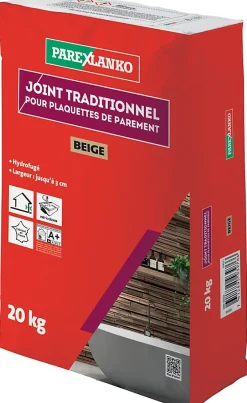 Joint pour plaquettes de parement intérieur et extérieur beige poudre 20kg-Parexlanko New