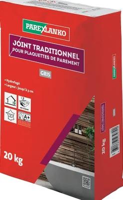 Parexlanko Joint pour plaquettes de parement intérieur et extérieur gris poudre 20kg