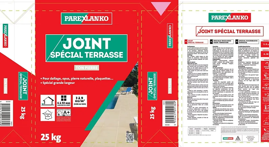 Parexlanko Joint spécial terrasse ton pierre 25 kg