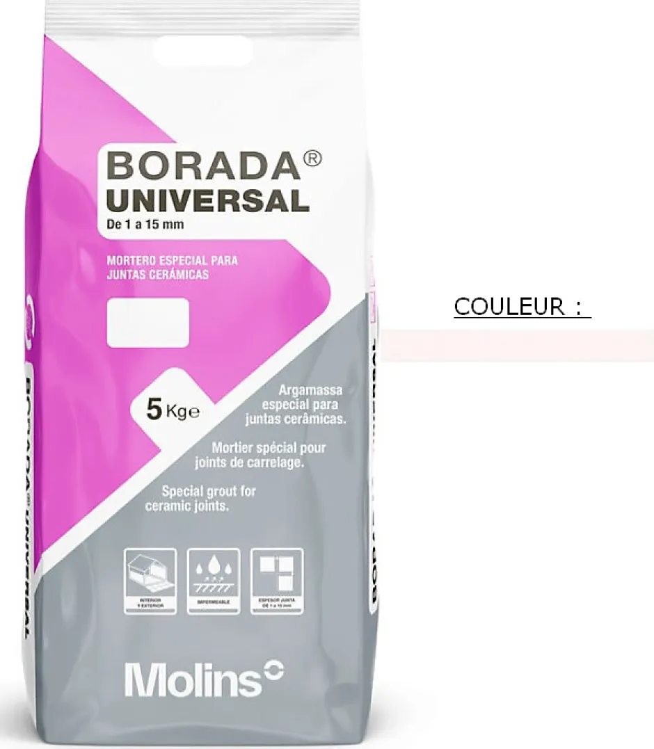 Propamsa Joint tous types de carrelage et mosaïque BORADA UNIVERSAL Blanco 5kg