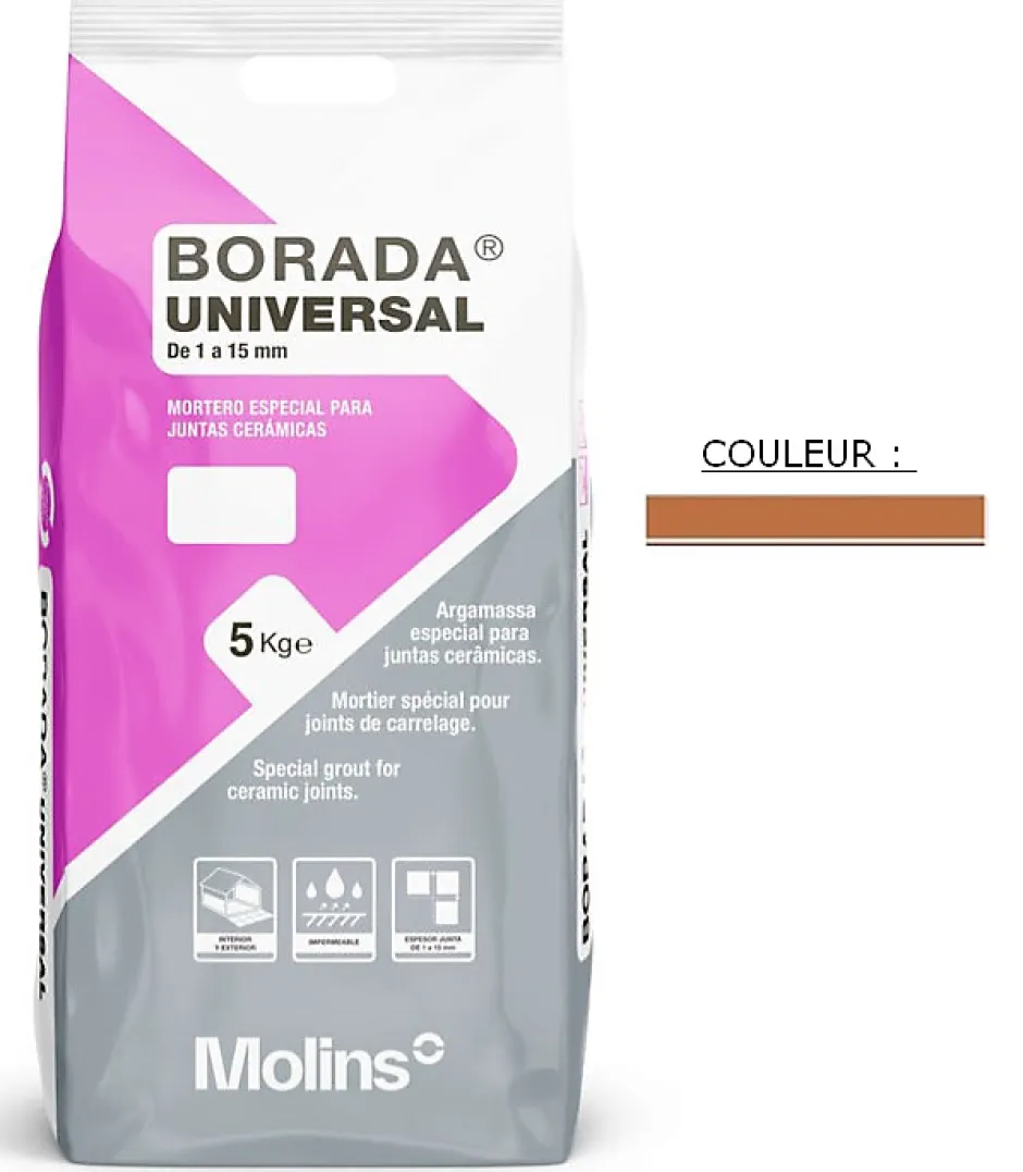 Joint tous types de carrelage et mosaïque BORADA UNIVERSAL Marron 5kg-Propamsa Best