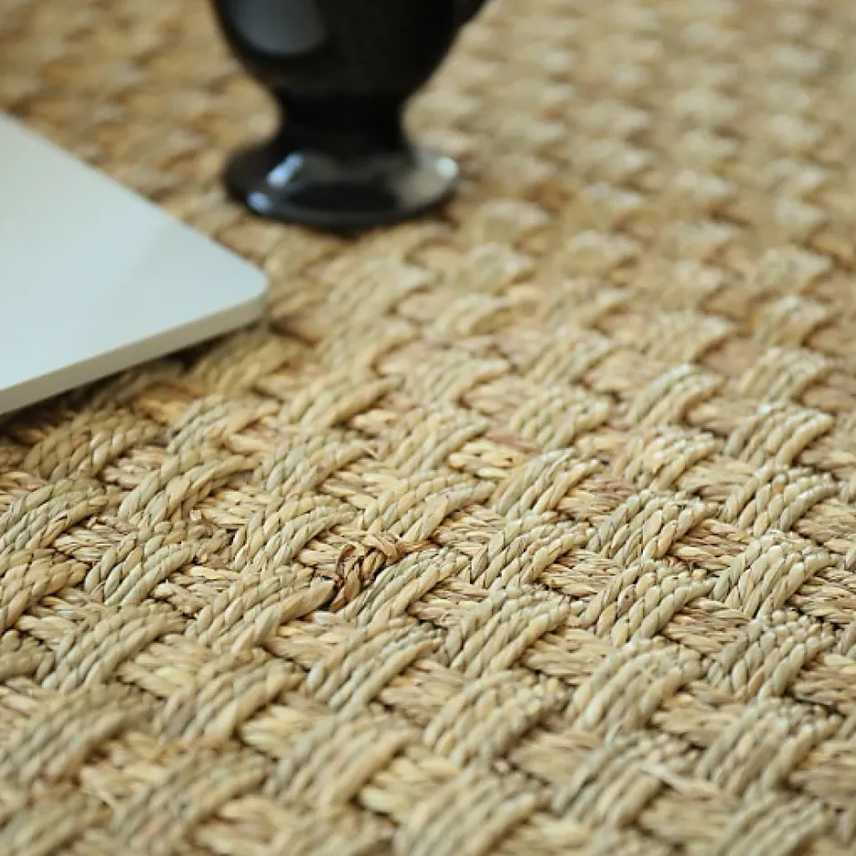 Décoweb Jonc de mer - Paro - Fin Natté 4x4 - Rouleau de 2m x 2m