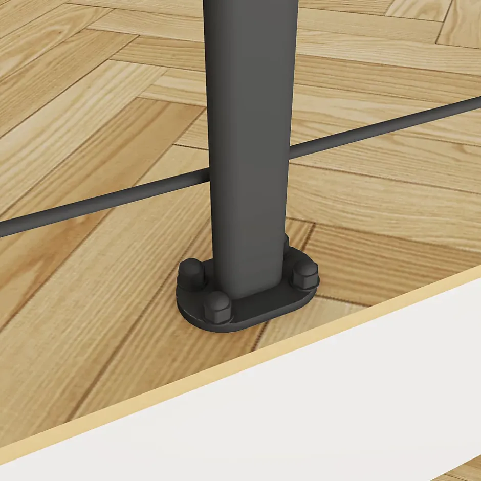 Kit Balustrade 1ml garde-corps avec 5 barreaux fixation à plat en aluminium noir mat-Saniland New