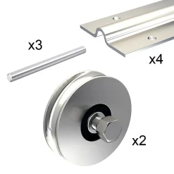 Kit coulissant 12 mm - rails 4 x 1,95 m pour portail de 4 m - 400 kg-Slid’Up By Mantion Online