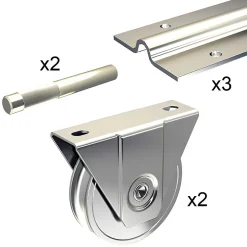 Kit coulissant 16 mm - rails 3 x 1,95 m pour portail de 3 m - 400 kg-Slid’Up By Mantion Hot