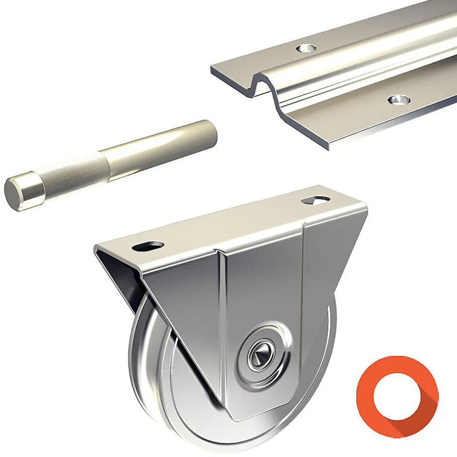 Slid’Up By Mantion Kit coulissant 16 mm - rails 4 x 1,95 m pour portail de 4 m - 400 kg