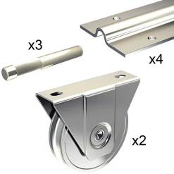Slid’Up By Mantion Kit coulissant 16 mm - rails 4 x 1,95 m pour portail de 4 m - 400 kg