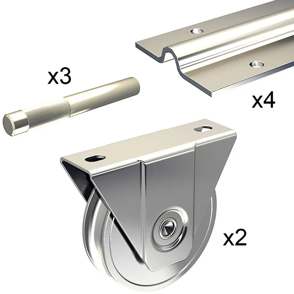 Slid’Up By Mantion Kit coulissant 16 mm - rails 4 x 1,95 m pour portail de 4 m - 400 kg