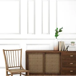 99DECO Kit de 7 moulures murales en bois Pin des Landes - Prêt à coller et peindre - Apolline - 3 mètres