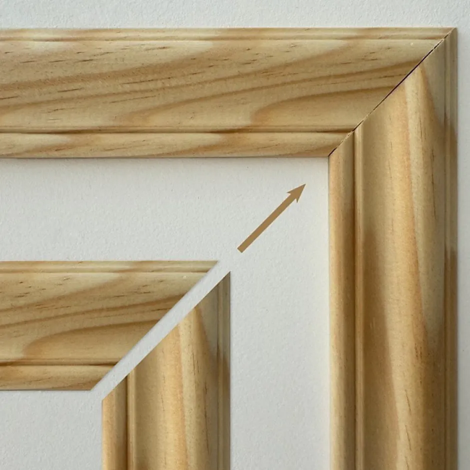 99DECO Kit de 7 moulures murales en bois Pin des Landes - Prêt à coller et peindre - Apolline - 3 mètres